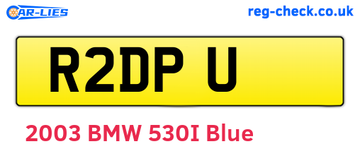 R2DPU are the vehicle registration plates.