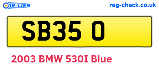 SB350 are the vehicle registration plates.