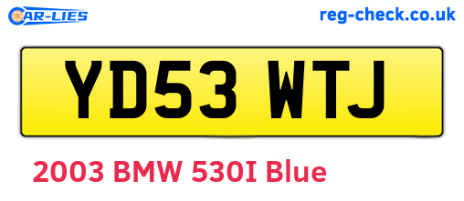YD53WTJ are the vehicle registration plates.