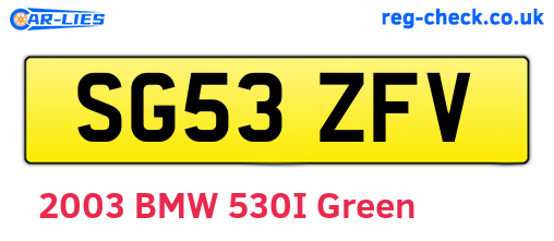 SG53ZFV are the vehicle registration plates.