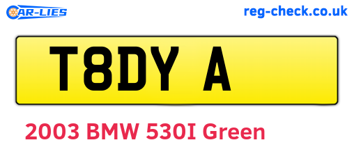 T8DYA are the vehicle registration plates.