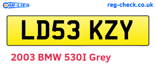 LD53KZY are the vehicle registration plates.