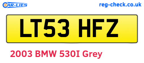 LT53HFZ are the vehicle registration plates.