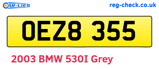 OEZ8355 are the vehicle registration plates.