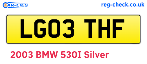 LG03THF are the vehicle registration plates.