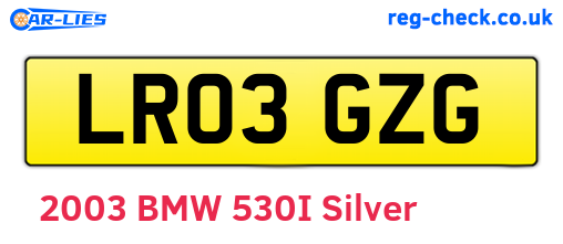 LR03GZG are the vehicle registration plates.
