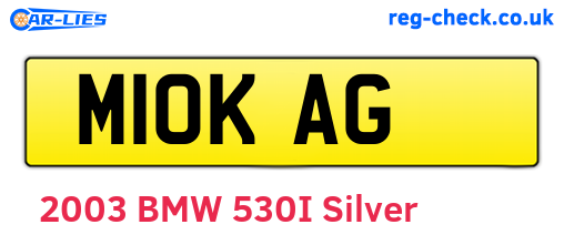 M10KAG are the vehicle registration plates.