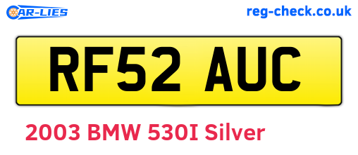RF52AUC are the vehicle registration plates.