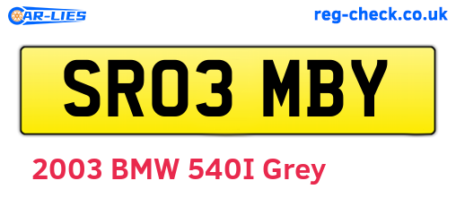 SR03MBY are the vehicle registration plates.