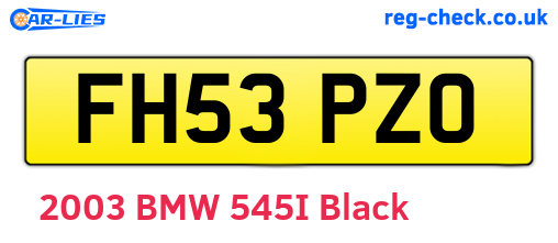 FH53PZO are the vehicle registration plates.