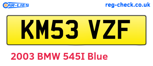 KM53VZF are the vehicle registration plates.