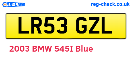 LR53GZL are the vehicle registration plates.