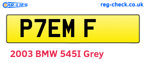 P7EMF are the vehicle registration plates.