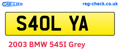 S40LYA are the vehicle registration plates.