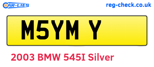 M5YMY are the vehicle registration plates.