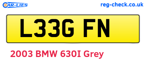 L33GFN are the vehicle registration plates.