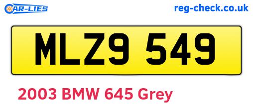 MLZ9549 are the vehicle registration plates.