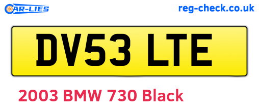 DV53LTE are the vehicle registration plates.