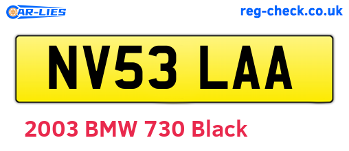 NV53LAA are the vehicle registration plates.
