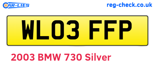 WL03FFP are the vehicle registration plates.