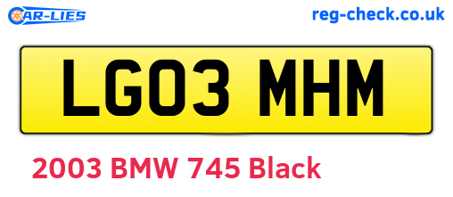 LG03MHM are the vehicle registration plates.