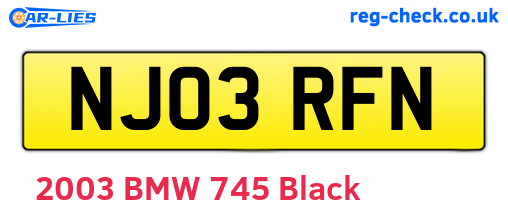 NJ03RFN are the vehicle registration plates.