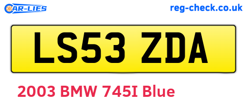 LS53ZDA are the vehicle registration plates.