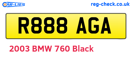 R888AGA are the vehicle registration plates.
