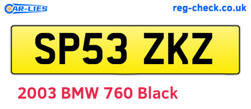 SP53ZKZ are the vehicle registration plates.