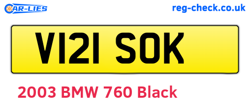 V121SOK are the vehicle registration plates.