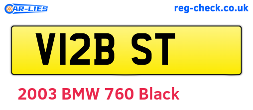 V12BST are the vehicle registration plates.