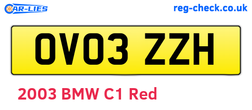 OV03ZZH are the vehicle registration plates.