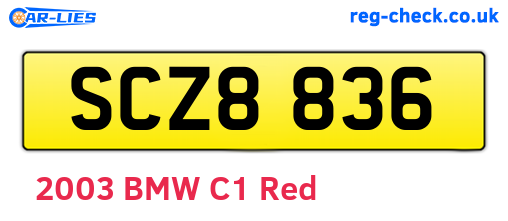 SCZ8836 are the vehicle registration plates.