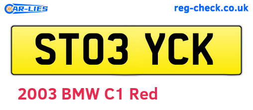 ST03YCK are the vehicle registration plates.