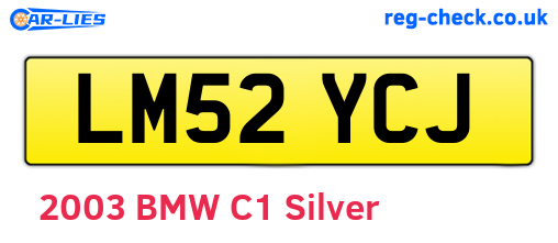 LM52YCJ are the vehicle registration plates.