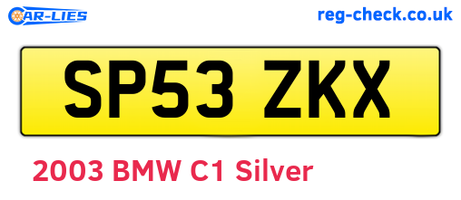 SP53ZKX are the vehicle registration plates.