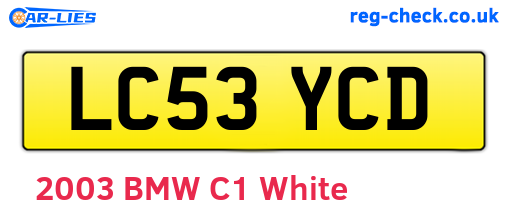 LC53YCD are the vehicle registration plates.