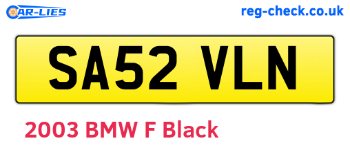 SA52VLN are the vehicle registration plates.