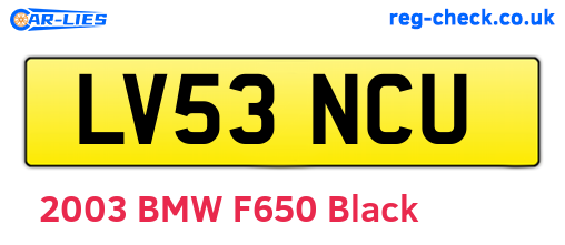 LV53NCU are the vehicle registration plates.