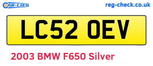 LC52OEV are the vehicle registration plates.