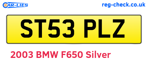 ST53PLZ are the vehicle registration plates.