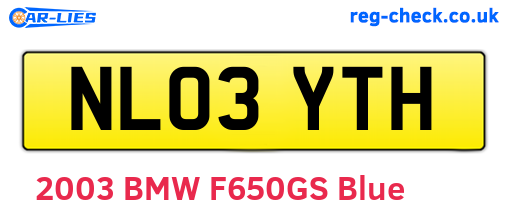 NL03YTH are the vehicle registration plates.