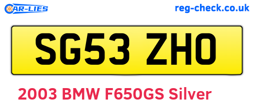SG53ZHO are the vehicle registration plates.