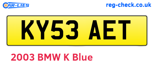 KY53AET are the vehicle registration plates.