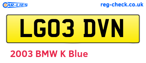 LG03DVN are the vehicle registration plates.