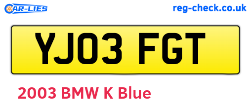 YJ03FGT are the vehicle registration plates.