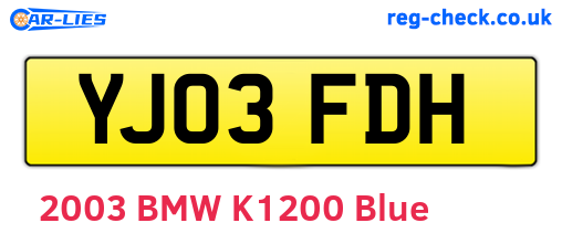 YJ03FDH are the vehicle registration plates.