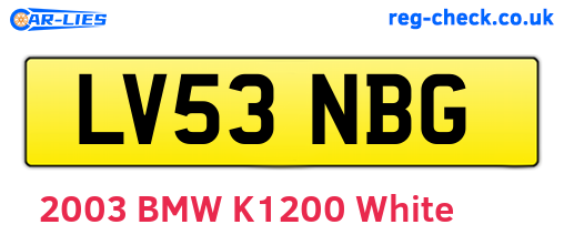 LV53NBG are the vehicle registration plates.