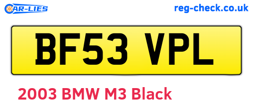 BF53VPL are the vehicle registration plates.