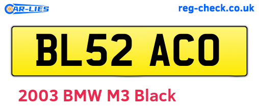 BL52ACO are the vehicle registration plates.